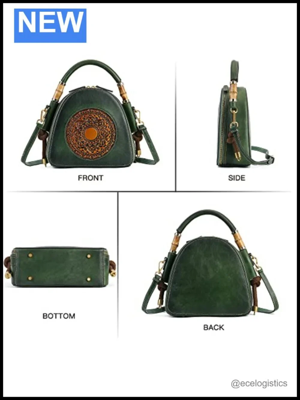 Genuine Leather Satchel Handbag Ladies Top Handle Organizer